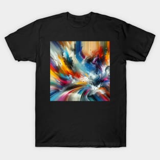 Colorful Emotion: Abstract Expressionist Art T-Shirt